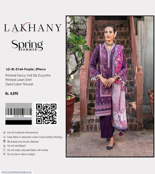 3Pcs Women's Unstitched Printed Suit