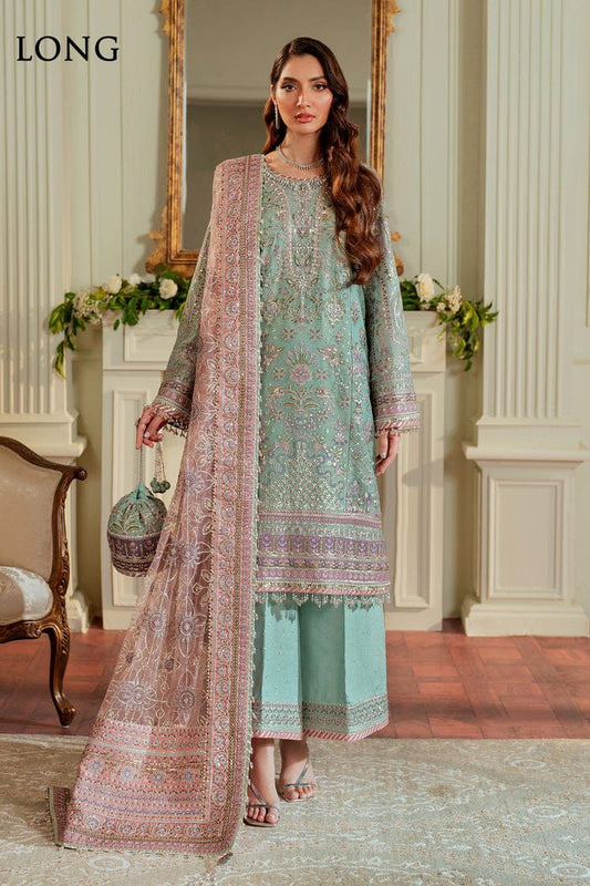 BAROQUE organza embroidered sequence & adda work luxury unstiched 3pc